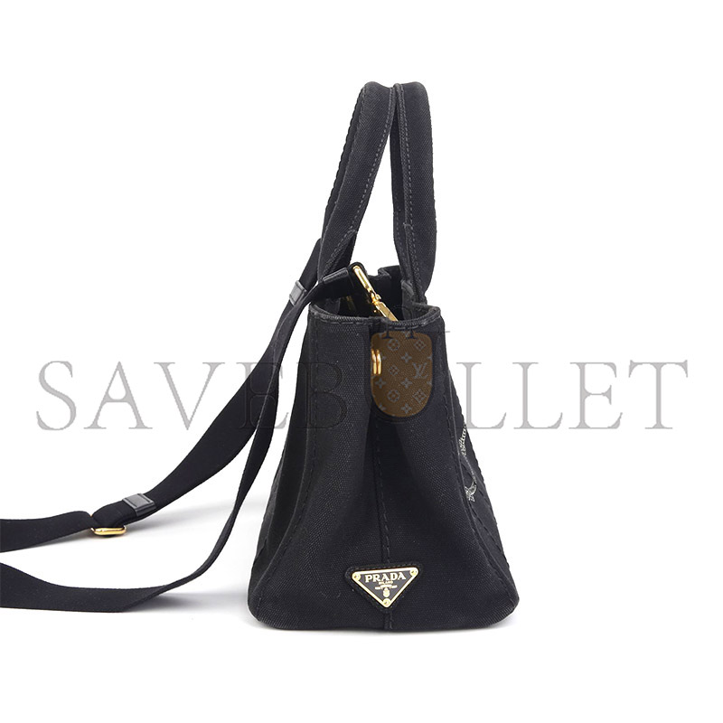 PRADA DENIM BLACK DENIM SHOULDER BAG 1BG439 (28*20*15cm) 